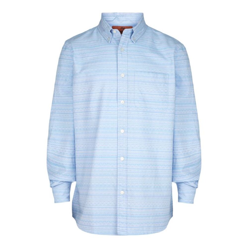 M Missoni Chevron-Pattern Long-Sleeve Button-Down Shirt Blue Mens